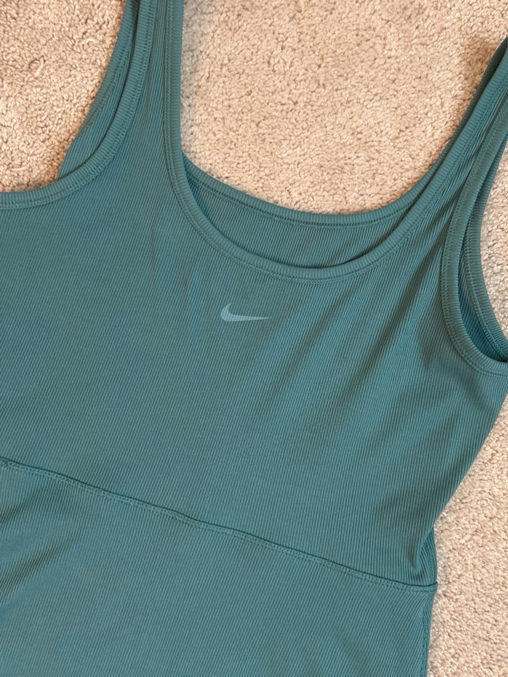 Nike Teal Ribbed Tank Dress with Subtle Swoosh